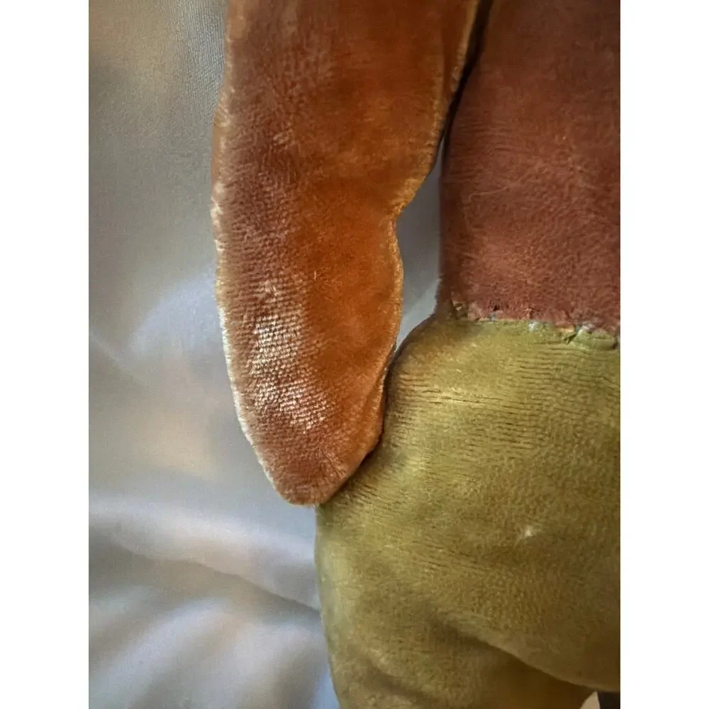 Vintage Composition Face Cloth Body Girl Doll Velvet Folk Costume 12